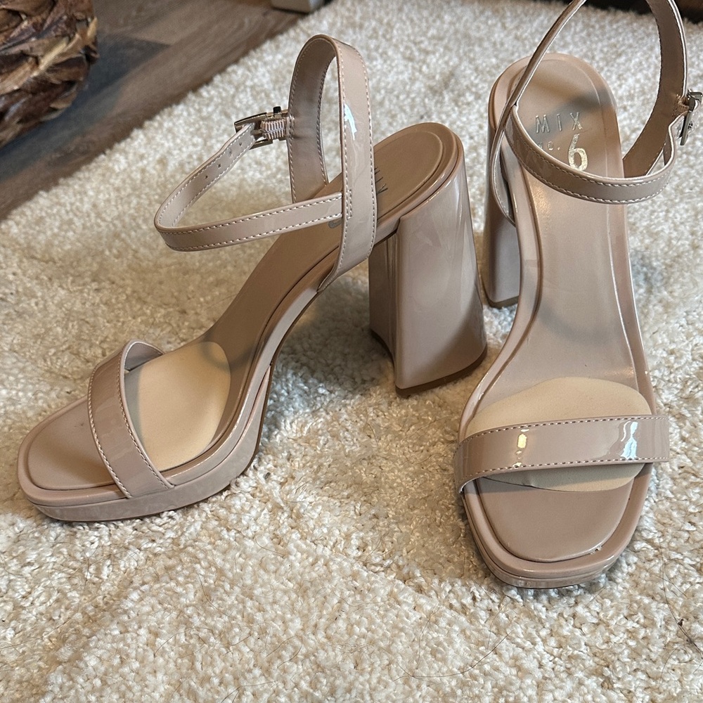 Mix No. 6 Nude Block Heel Sandals